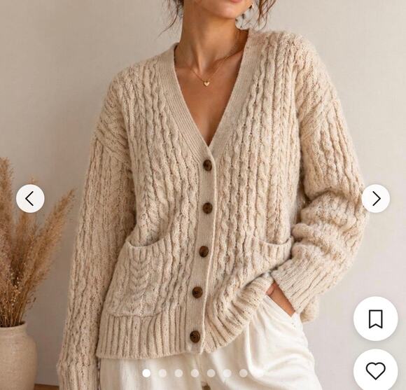 Brandy Melville Sweaters - Brandy Melville Cream Wool Blend Cable Knit Oversized Cardigan Sweater